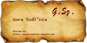 Gore Szénia névjegykártya
